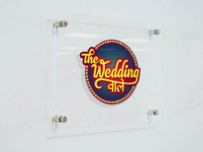 Etched Glass Signage Logo WeddingWale